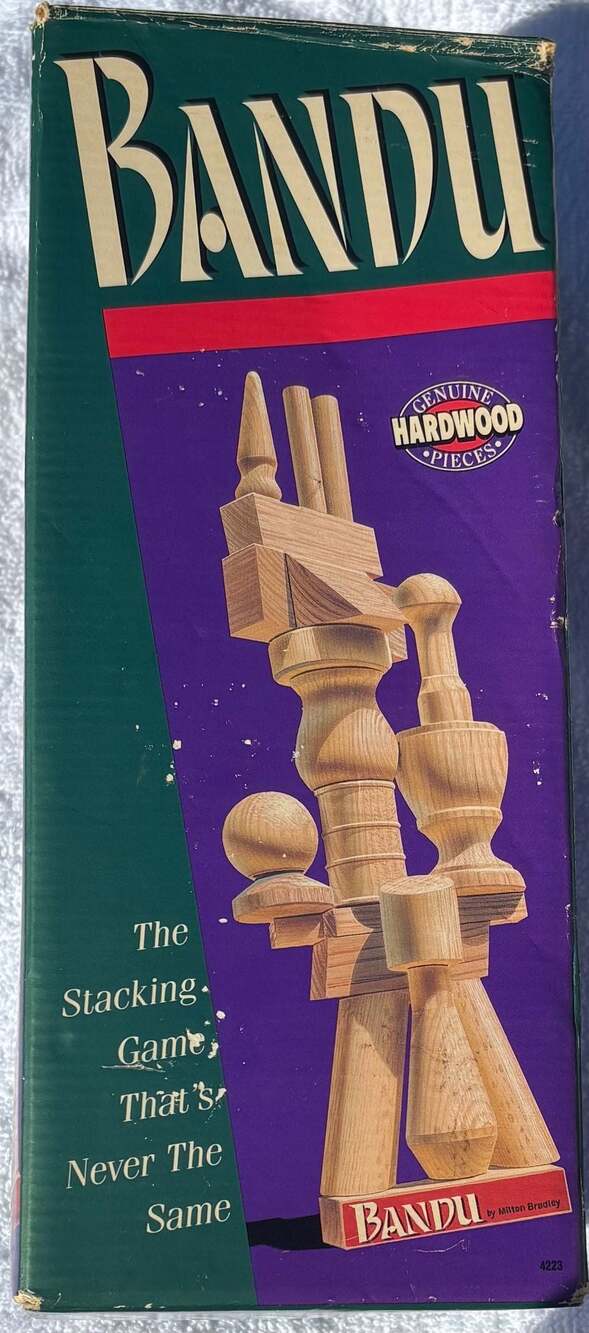 Bandu The Stacking Game Milton Bradley 1991 Vintage Hardwood Pieces